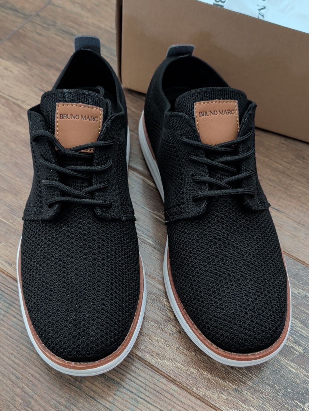 Men's Bruno Marc Black Knit Shoes